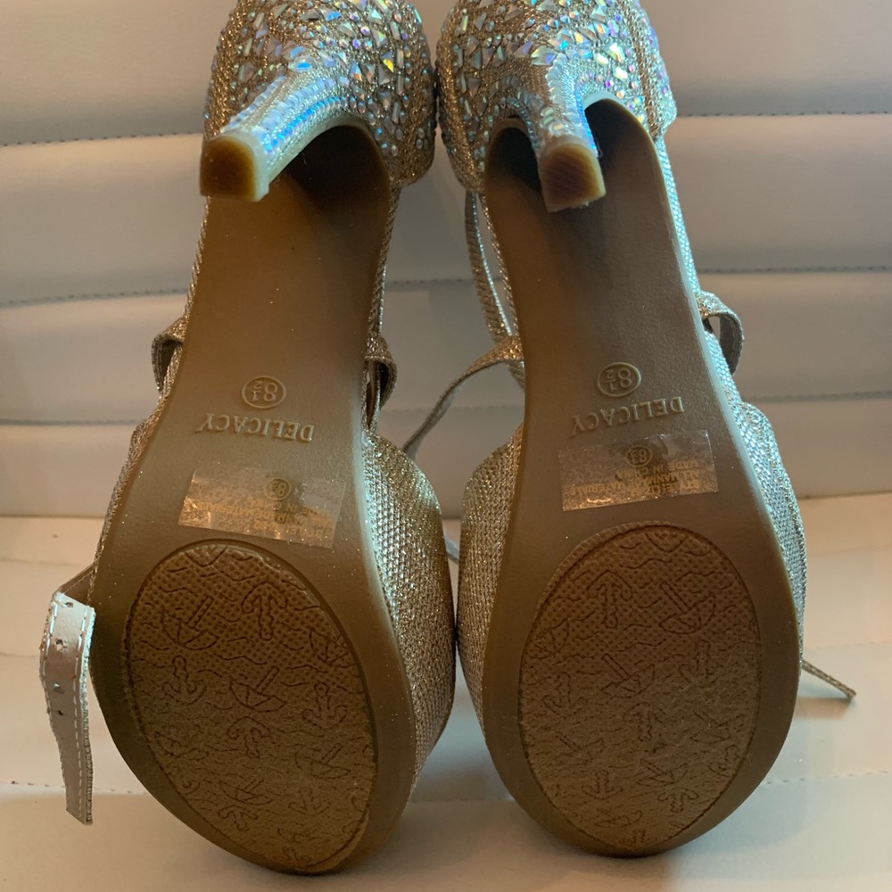 Delicacy Gold Rhinestone heels - Picture 5 of 7
